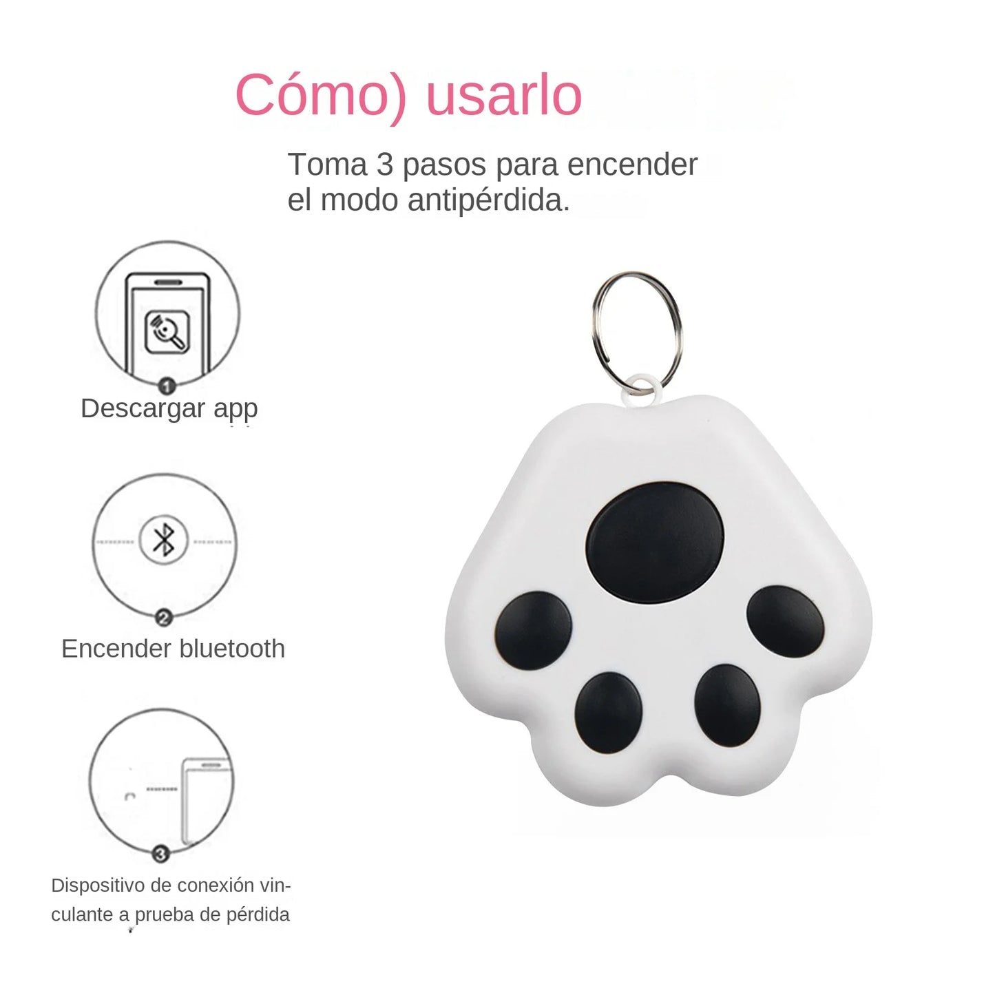 Dog Paw Shape GPS Tracker Anti-Lost Alarm Wireless Bluetooth Locator Tracer For Pets Cat Kids bag Wallet Key Collar Accessories