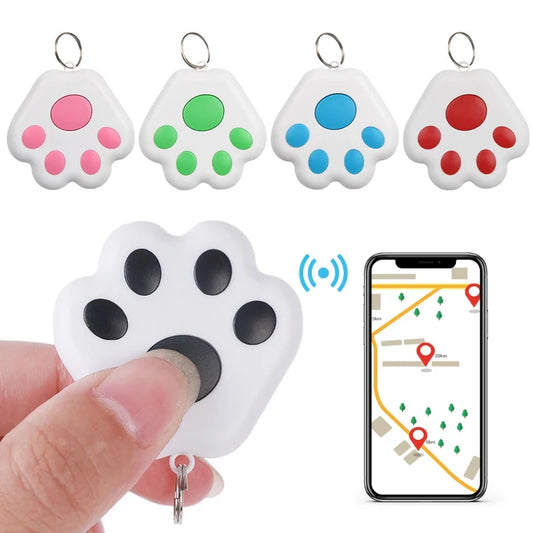 Dog Paw Shape GPS Tracker Anti-Lost Alarm Wireless Bluetooth Locator Tracer For Pets Cat Kids bag Wallet Key Collar Accessories